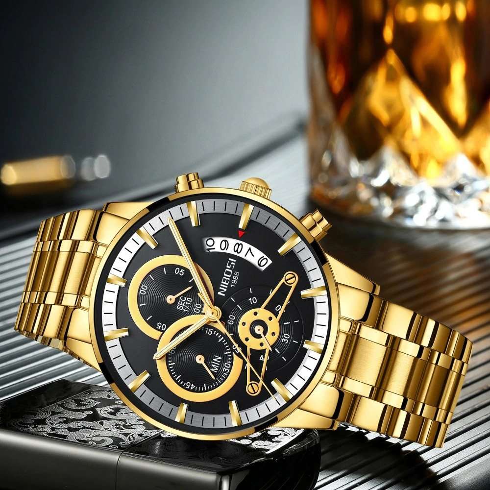 NIBOSI Luxury Relogio Unisex Waterproof Wristwatch 2309